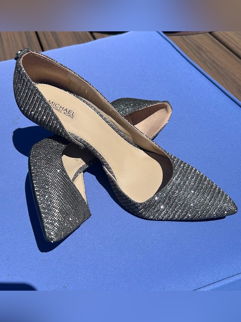 Michael Kors EUC Women’s Size 10 Dorothy High Heels D’Orsay Glitter Pumps 4”